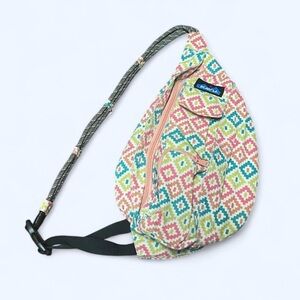 KAVU Original Cotton Rope Bag – Spring Montage Geometric Print